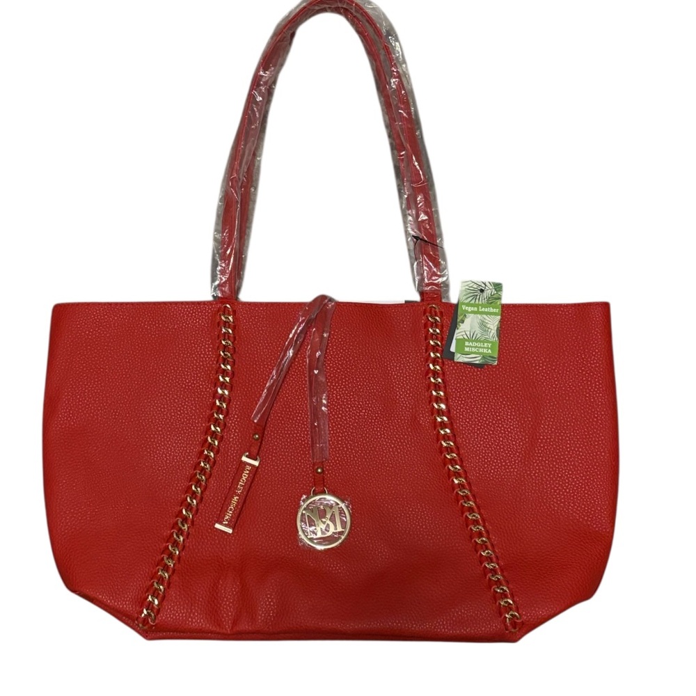 Badgley Mischka Red Tote Bag